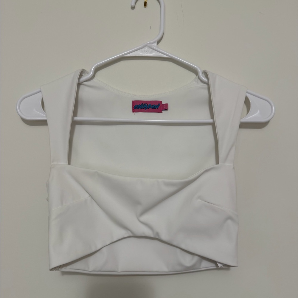 Edikted Ivory Sleeveless Crop Top